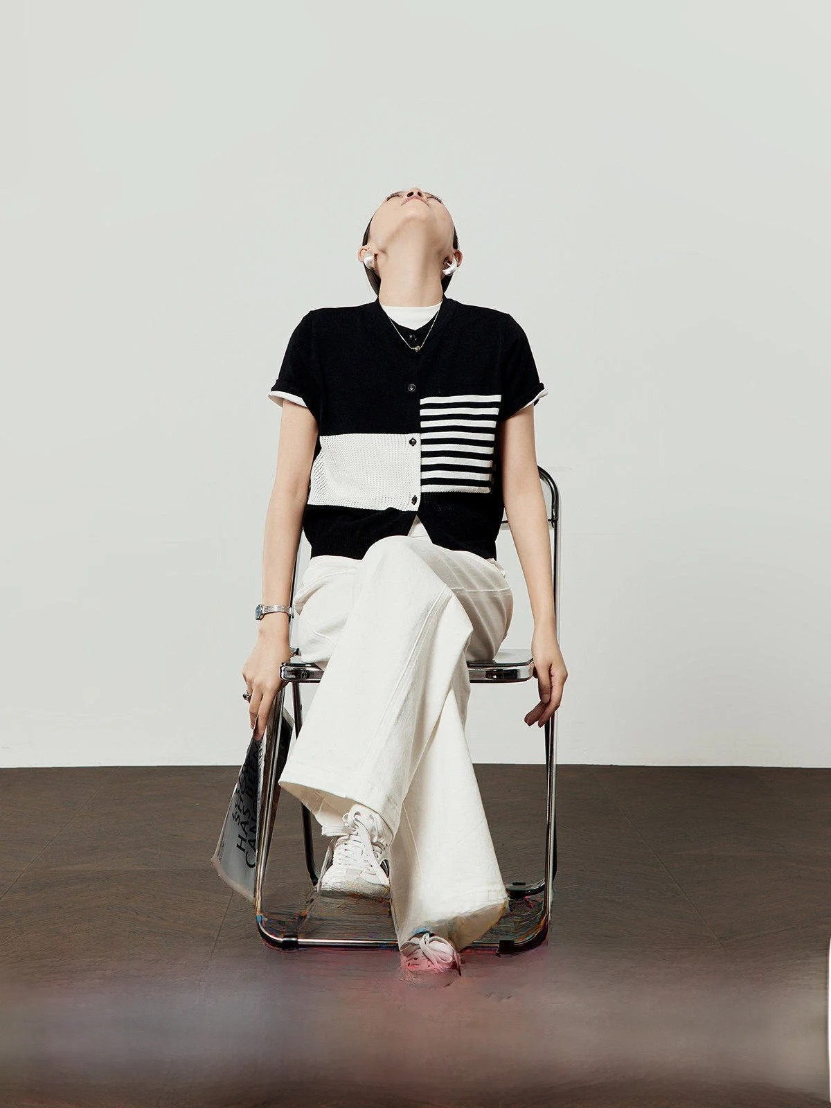 

Bla Hollow out ort Sve Knitted Sweater Women's Summer New Design Striped Color Blo Open Cardigan Loose Fit Commute S...