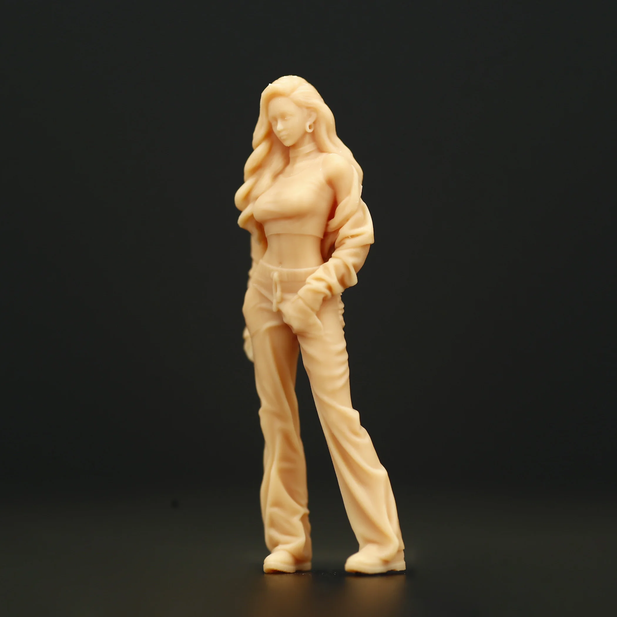 1/64 Figure Fashion Girl Model  3D Printing Resin  Miniature Figures Diorama Minifigures Garge Scenes DIY Craft Toys Collectible