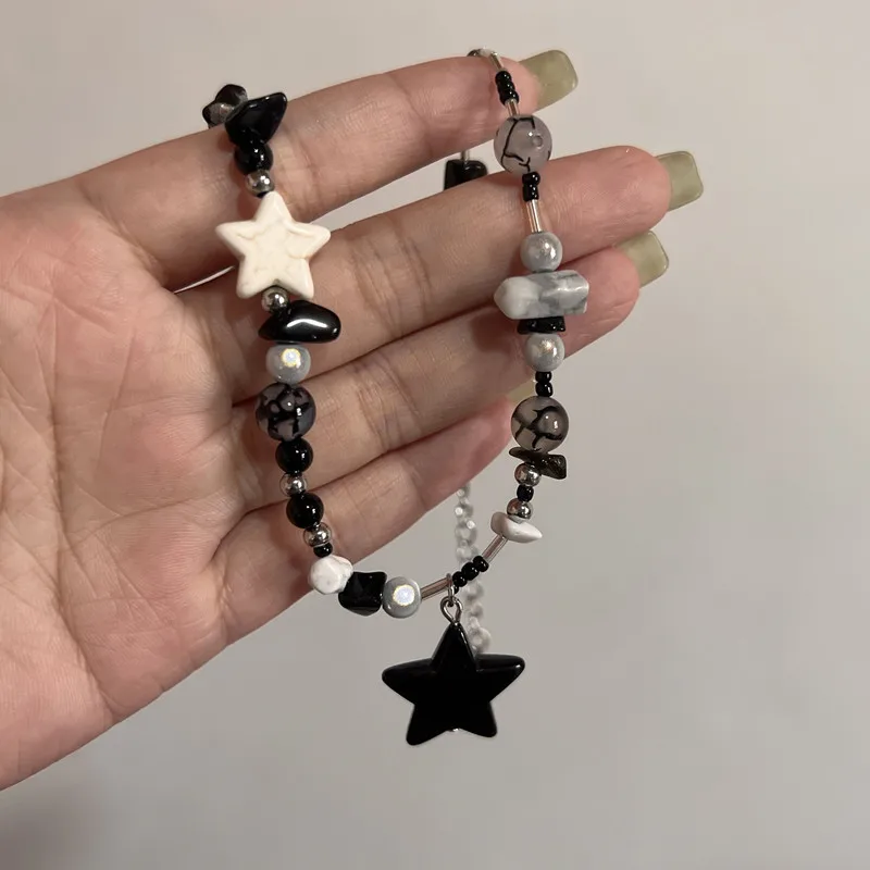 Koreańska moda Krowa gwiazda Wisiorek Naszyjnik Punk Estetyczny czerwony naszyjnik dla kobiet Y2K Choker Akcesoria Vintage Charm Biżuteria