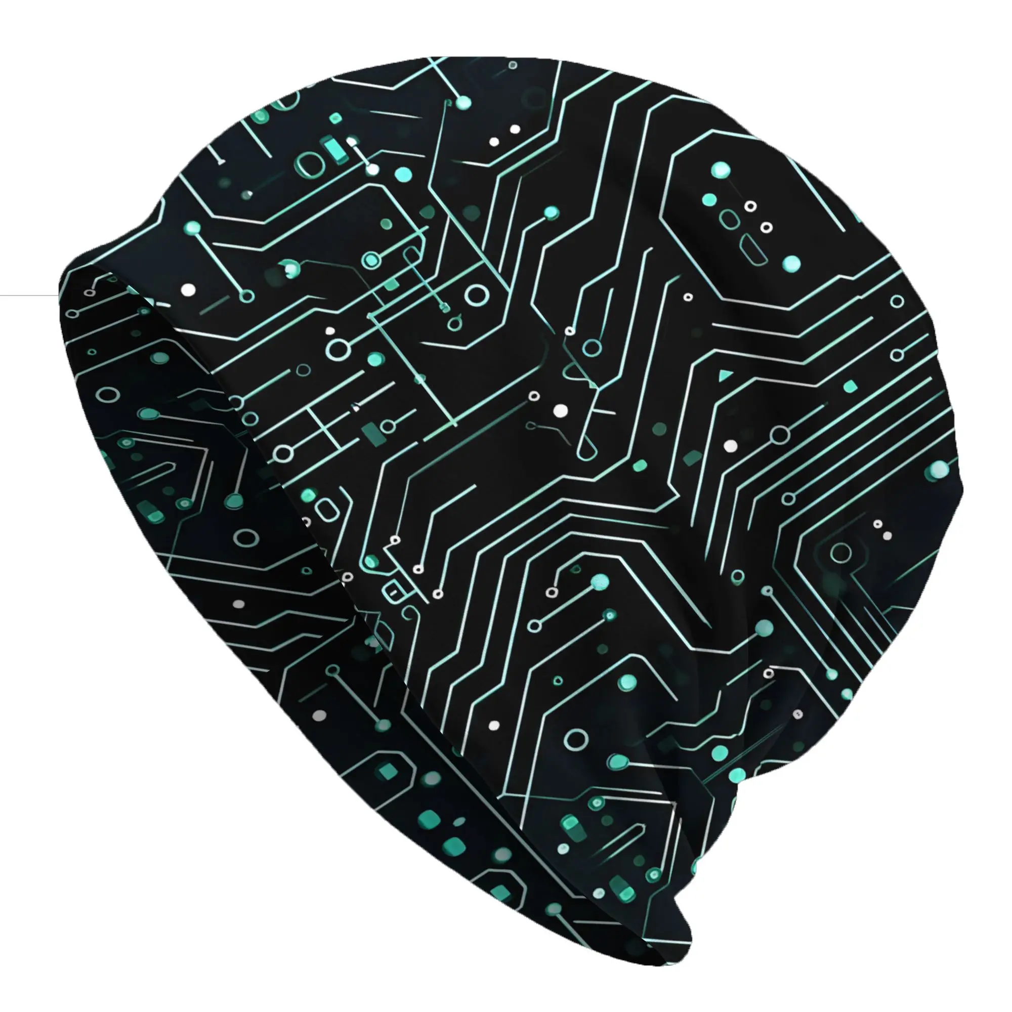 Autumn Styles Bonnet  Men Women's Thin Hat Circuit Board Pattern Summer Cap Street Skullies Beanies Caps
