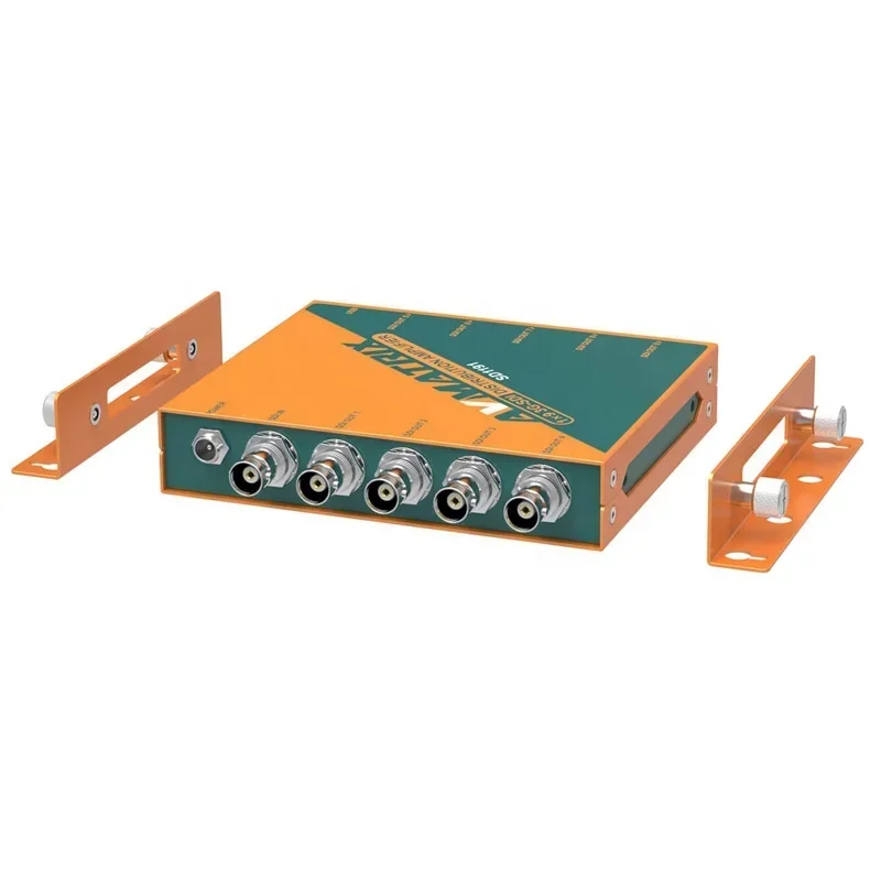 ตัวแยกสัญญาณภาพและเสียง Avmatrix SD1191 1 อินพุต 9 เอาต์พุต ความละเอียด 1080p รองรับสัญญาณเสียงและวิดีโอ SD HD 3G-SDI ตัวขยายสัญญาณแบบกระจาย วัสดุโลหะ
