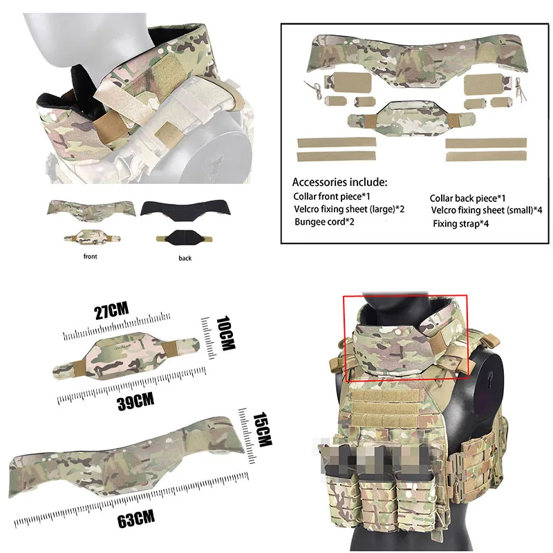 屋外-csk-ユニバーサルタクティカルベストネックガード-20-fcsk-6094-cpc-用-jpc-プレートラックカラーガード