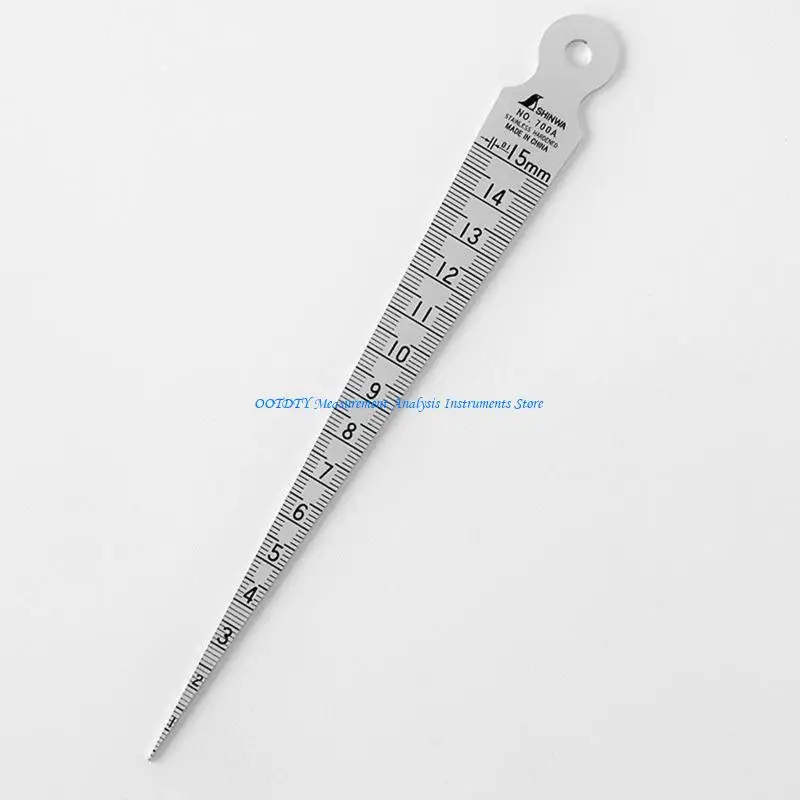 

367D Stainless steel 0-15mm Taper Gauge Aperture Scale Feeler Gauge Aperture Scale Hole Inspection Measuring Ruler