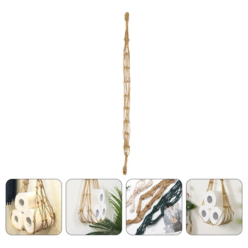 

Storage Bag Bedroom Ornament Hanging Rope Supply Hand-knitted Sundries Book Basket Lanyard