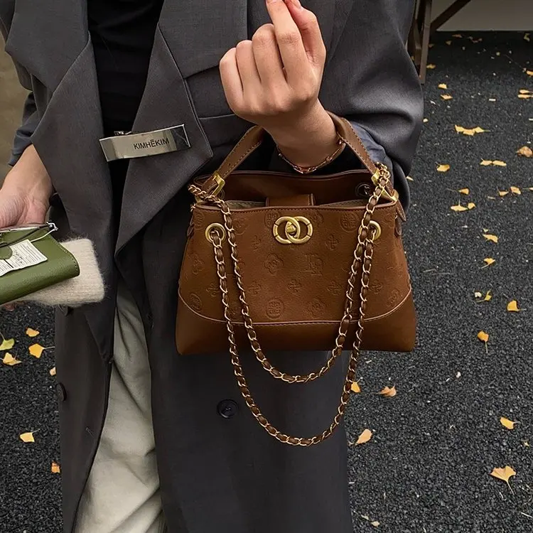 

Moon Print Vintage Tote Bag, Minimalist Shoulder Purse, Women's Versatile Crossbody Day to Night Bag, Casual Sling Bag, Leather