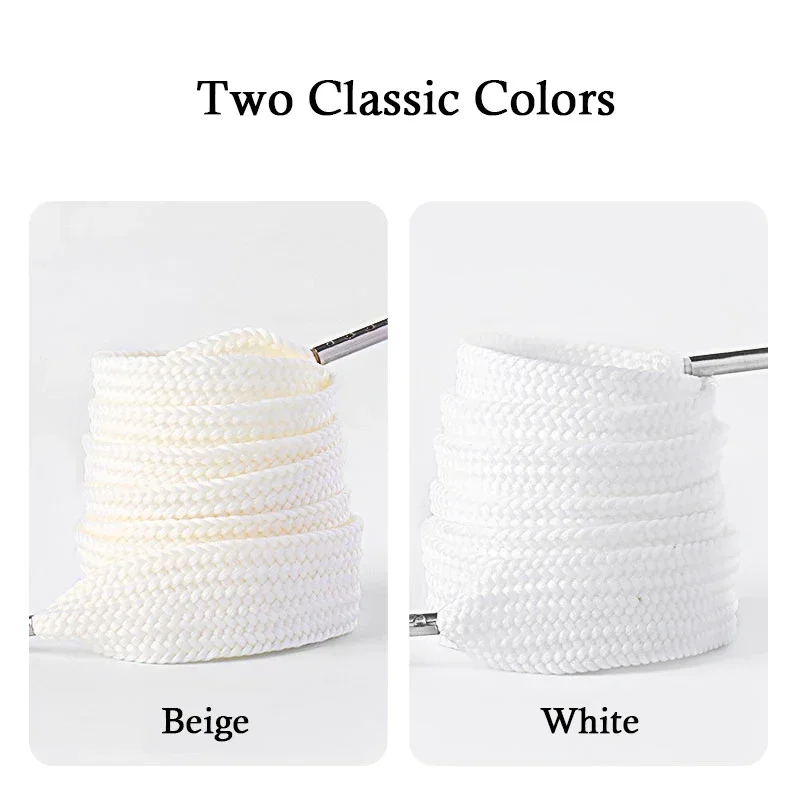 2CM Width Classic Shoelace Casual Teenis Shoe Laces Flat Shoelaces for Sneakers Length 130CM PVC/Metal Head Shoes Accessories image 6