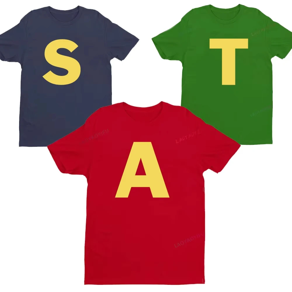 Camiseta roja de Alvin y los Chipmunks, camiseta Unisex S/P con promoción de película, camiseta de animación Nerd Geek para adultos, camisetas gráficas, camisetas de algodón