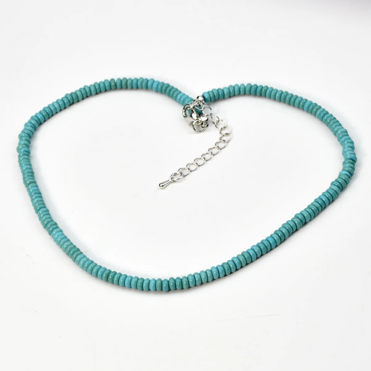 Vintage Natural Blue Turquoise Round Bead Necklace Bohemian Women\'s Design Choker Chain Handmade Jewelry Accessories