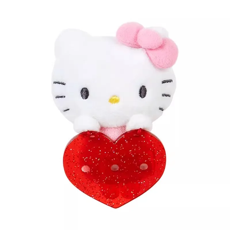 Japan June Sanrio Custom Series Bar Brooch Pendant KITTY Melody Kuromi Cinnamoroll Pochacco Kawaii Anime Plush Toy for Girl Gift