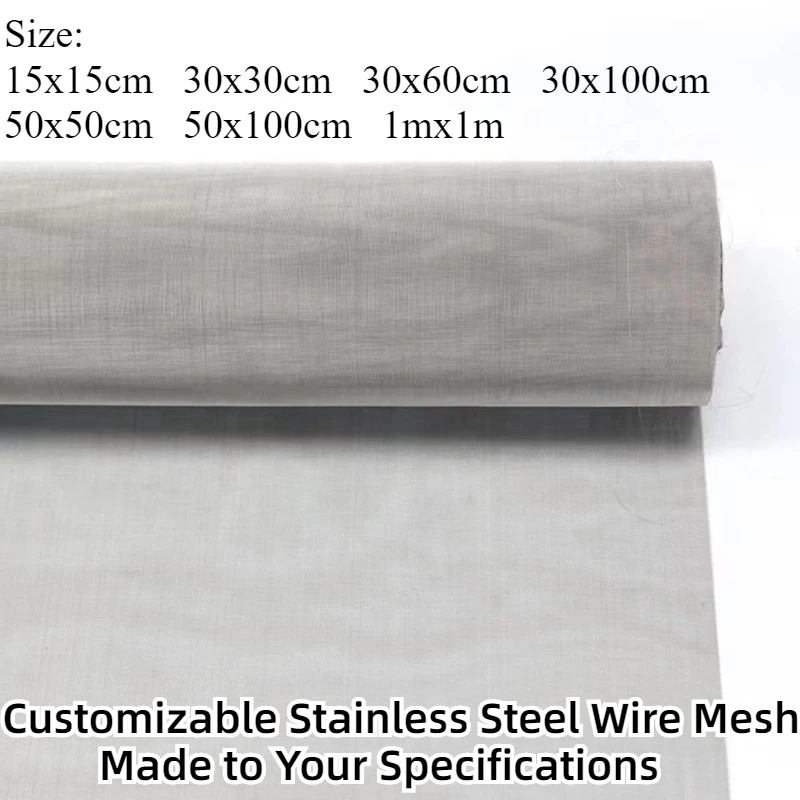 6 - 500 Mesh All Sizes 304 316L Stainless Steel Filter Wire Mesh Woven Sieve Plate Screen Mesh for Industrial and Commercial Use