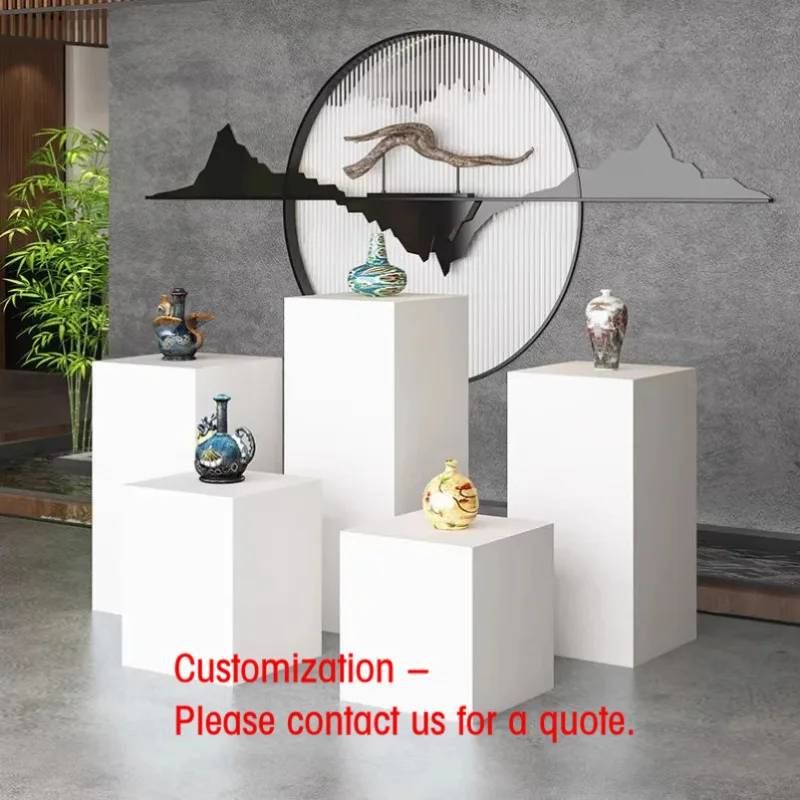 custom.Customizable Modern Style High Low Table Commercial Exhibition Display Glass Window Painting Model Platform Decorativ