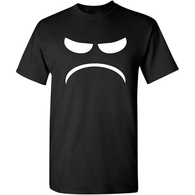 

Футболка Angry Face, мужская и женская футболка с принтом Grumpy Displeased Expression, забавный топ с рисунком Bad Mood, саркастический подарок