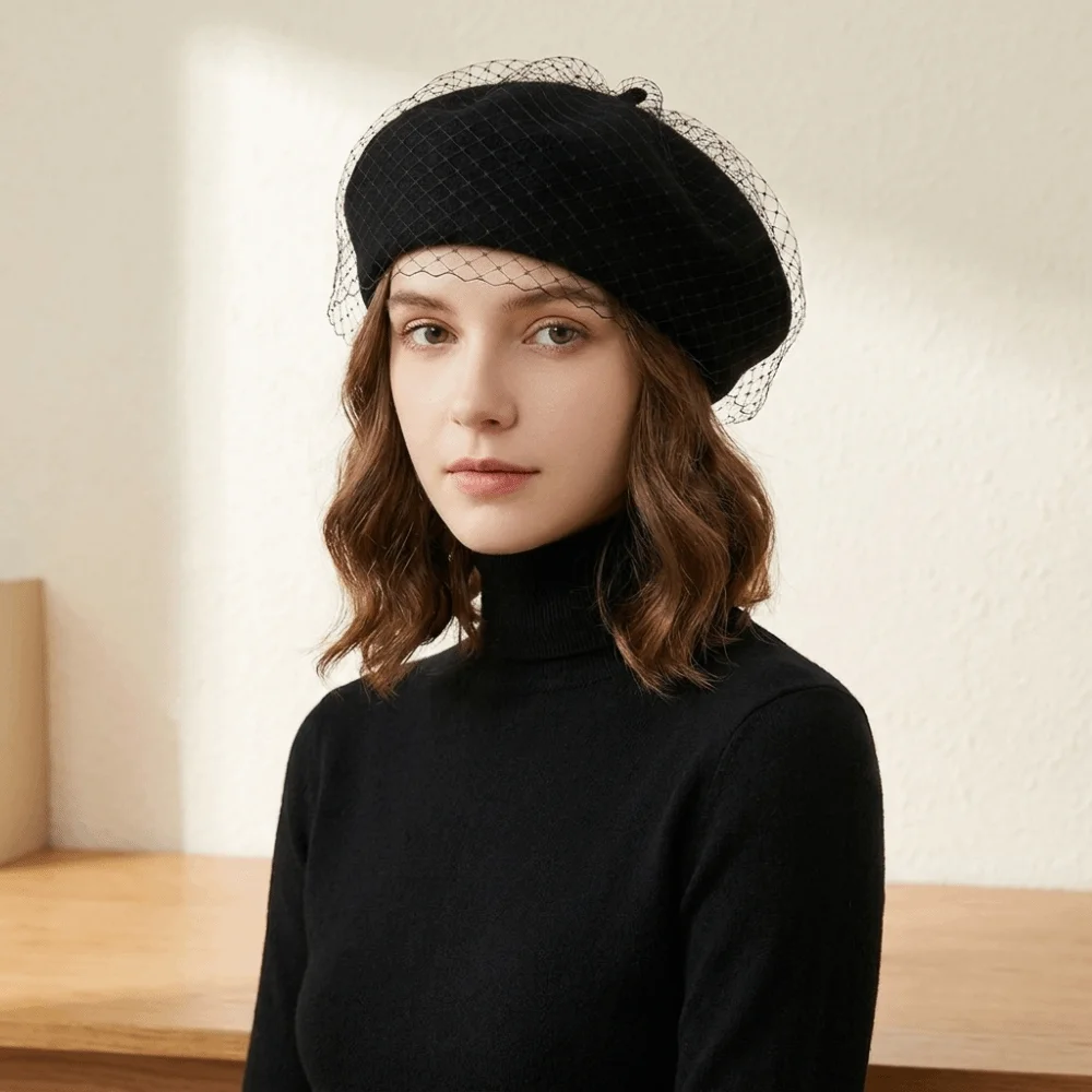 Vintage Net Mesh Wool Beret Fr - Beret French Wool review and price