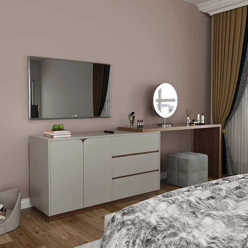 Simple and modern retractable dressing and makeup cabinet integrated bedroom household dresser table storage storage