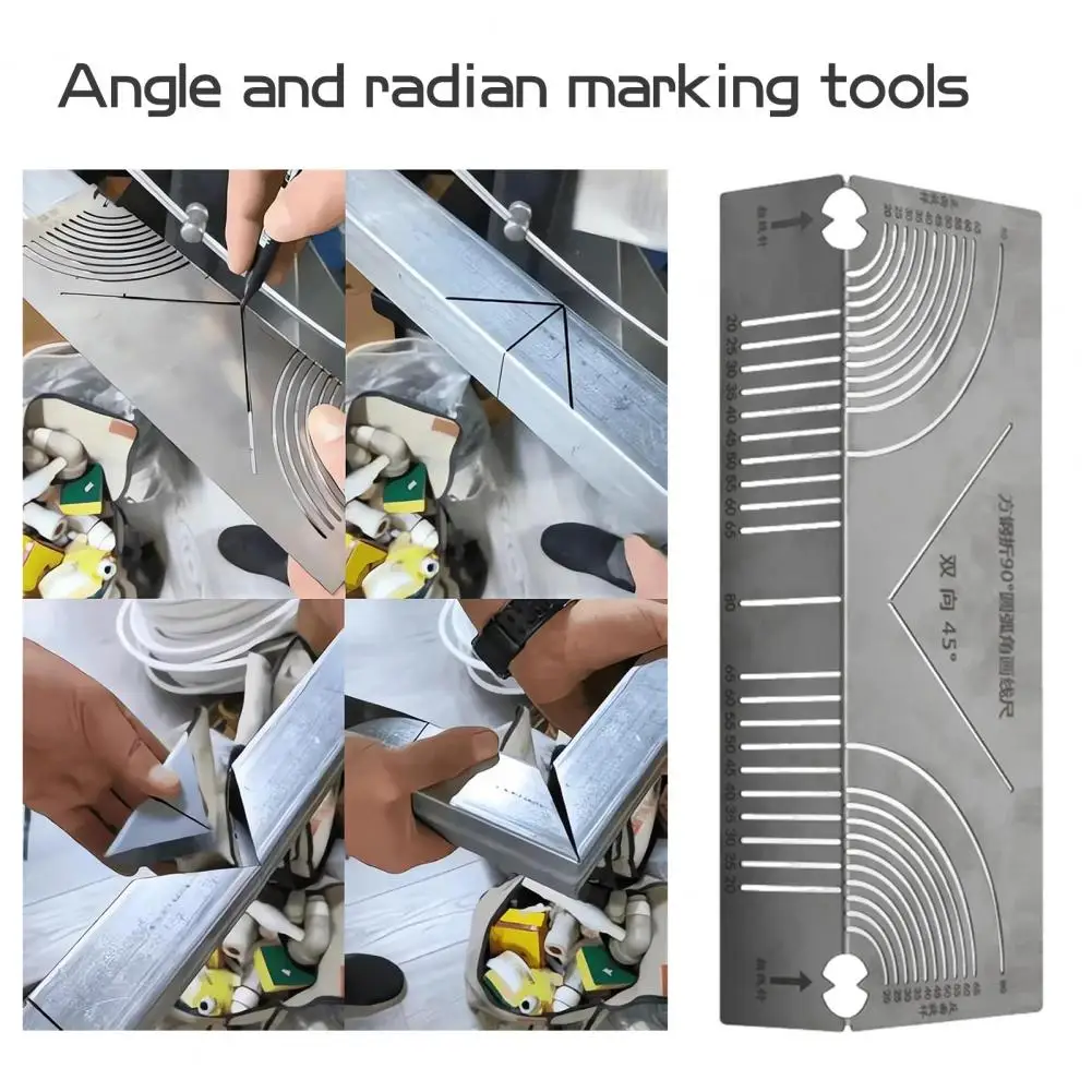 Versatile Angle Measuring Tool Adjustable Angle Arc Marking Tool for Metal Corrosion Resistant Scriber Dual-purpose Linear Arc