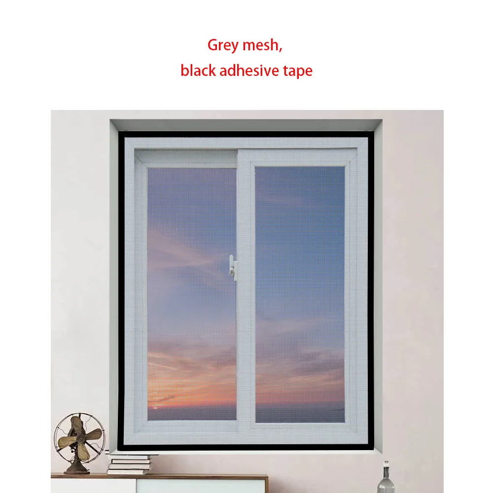 Mosquito resistant screen, window mesh, self-adhesive window mosquito net household screen window