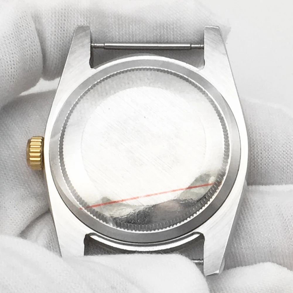 Boîtier de montre pour hommes, 36mm, verre saphir, adapté aux boîtiers de mouvement NH35, pièce de réparation de Bracelet de montre