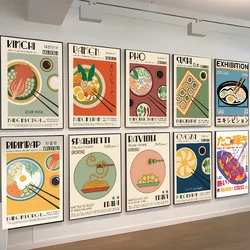 Japanese Foods Whitepaper Poster Fancy Wall Sticker for Living Room Bar Decoration Decor Art Wall Stickers