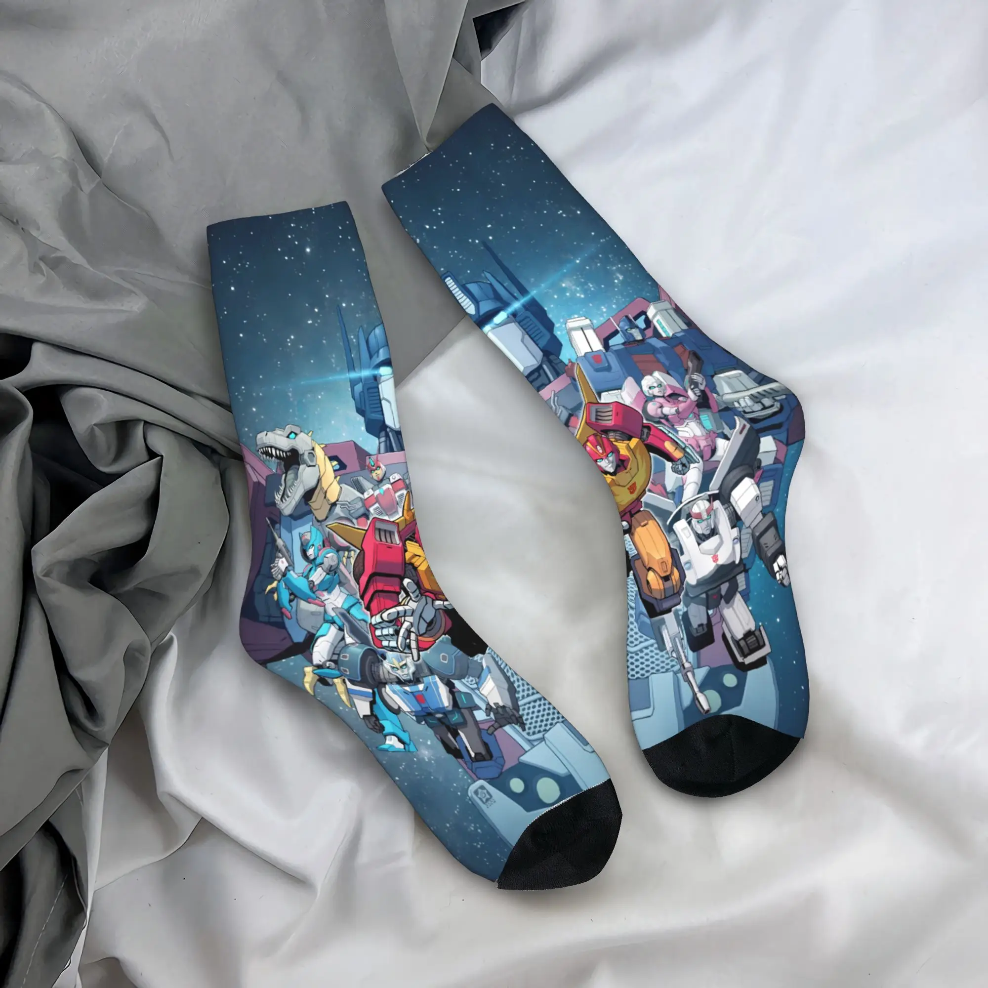 Transformered Cartoon Stockings 3d Printing Pattern Funny Socks Autumn Anti Sweat Socks Men Skateboard Quality Socks