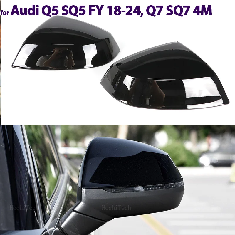 

High Quality Mirror Cover Car Side Rearview Mirror Cover Cap Trim For Audi Q5 SQ5 FY 2018-2024, Q7 SQ7 4M 2016-24 Replacement