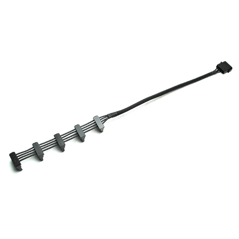 Cables divisores adaptadores de cable de alimentación SATA IDE 1 a 5 de 4 pines 18AWG funda negra 40 cm para servidor de PC