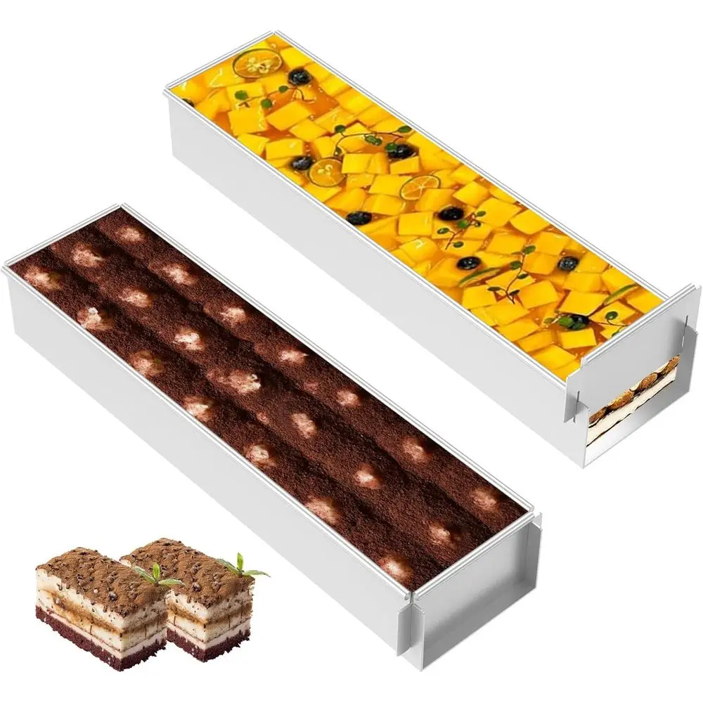 

Набор из 2 форм Tiisu: форма для выпечки съемная, антипригарная, размер 16,4 * 3,9 * 2,3 дюйма, для тиису, чиек, мусса, лазаньи