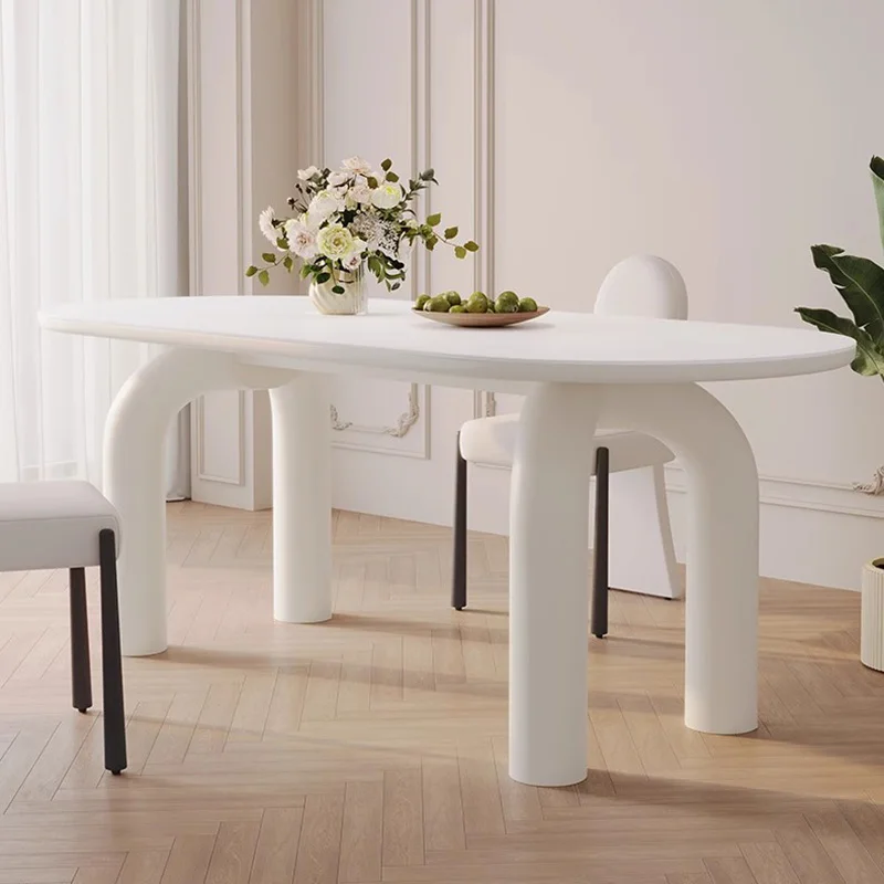 

Vintage Minimalist Table Luxury Elegant Premium Aesthetic Dining Table Nordic Style Tavolo Rotondo Pranzo Dining Room Furniture