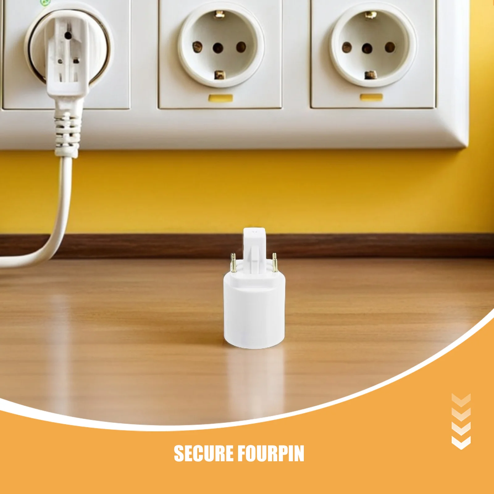 6Pcs G24q to E27 Light Socket Adapter Four Pin Lamp Holder Base Adapter Converter Screw Base Lamp Holder Converter for Home