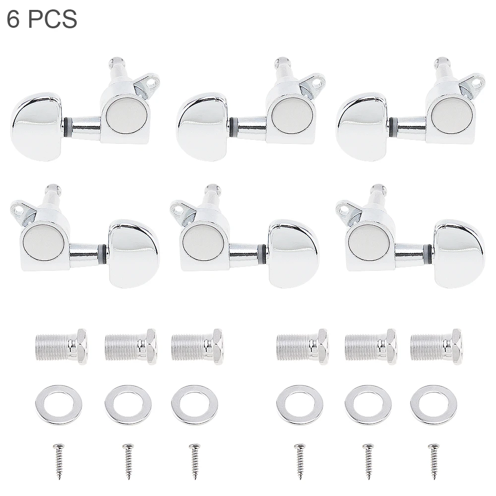 

SLADE 6pcs Silver Guitar Tuning Pegs Tuner 3R+3L Semicircle All Closed Machine Head for 40 / 41 Inch Acoustic Folk Guitar