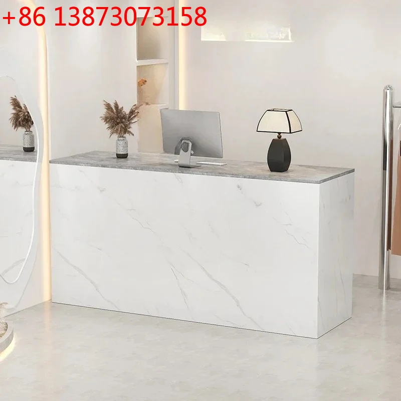 Simple modern commercial checkout page beauty salon reception desk store small cabinet