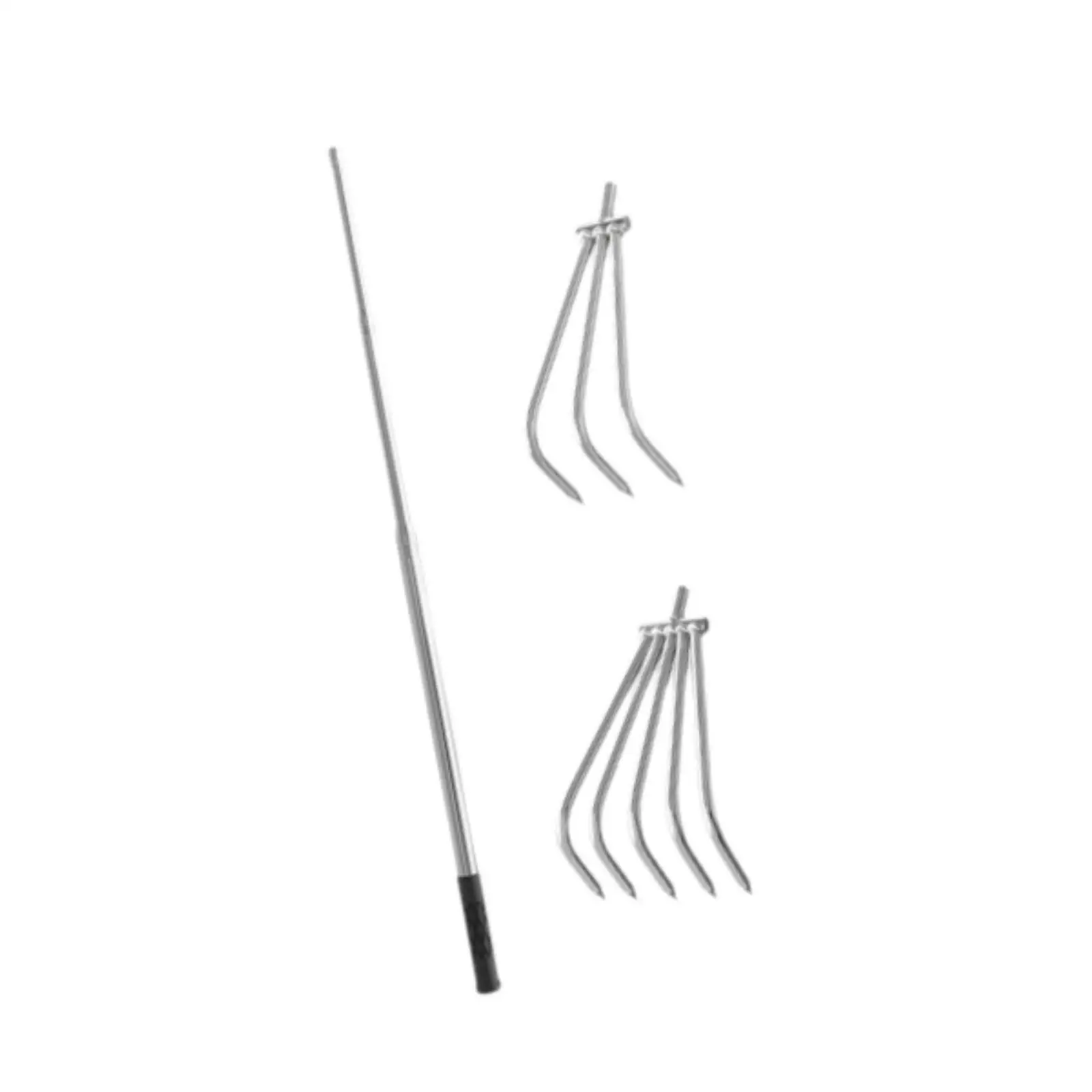 Detachable Steel Garden Rake Thatch Mulch Tool Adjustable Pole for Home Gardening and Outdoor Yard Work