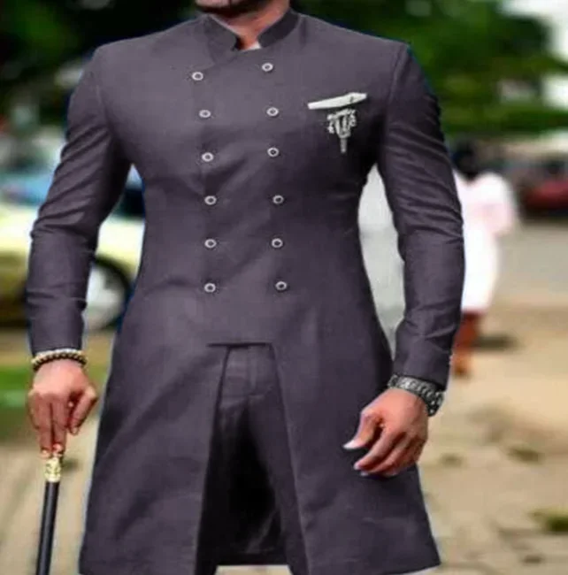 African Design Slim Fit Men Suits For Wedding Groom Tuxedos Royal Blue Bridegroom Suits Best Man Prom Party Blazer