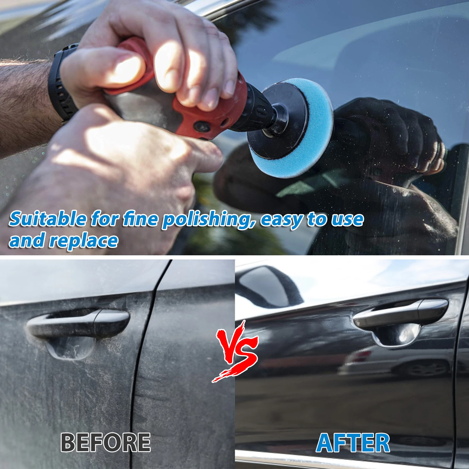 21Pcs Mini Car Polishing Sponge Pad 1.5 Inch Sponge Wool Microfiber Waxing Buffing Pads Car Detail Polishing Removes Scratches