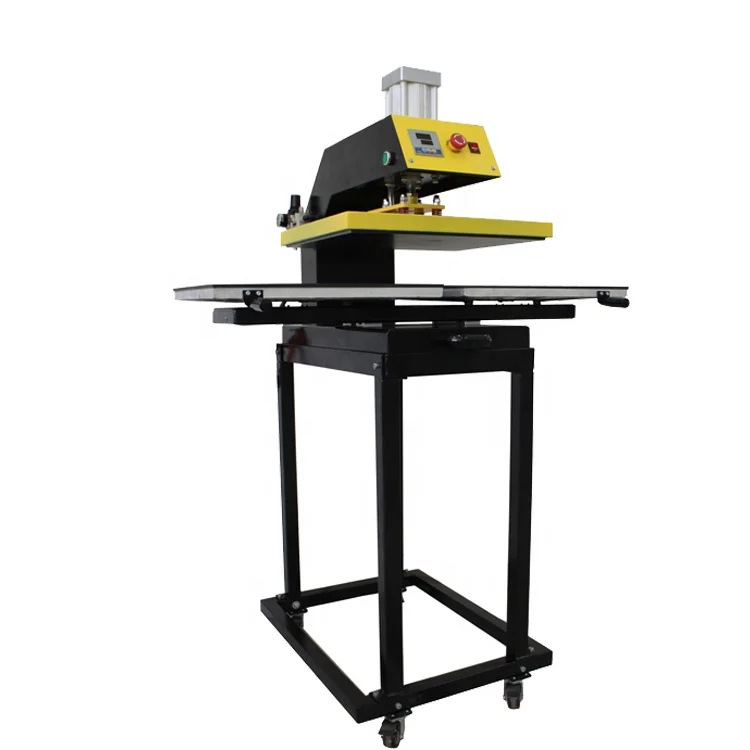 Lanyard Heat Press Machine with Pneumatic Double Station and Belt Brake and Detachable Shelf
