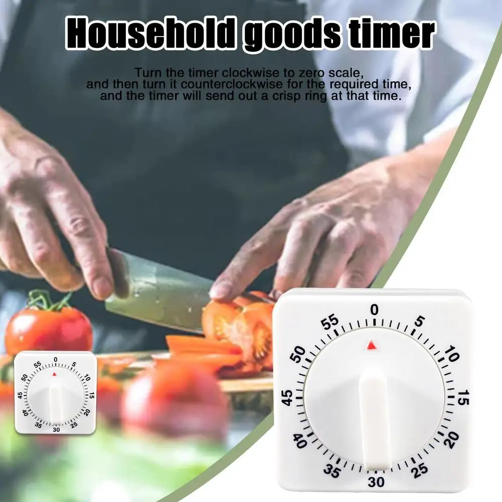 Kitchen Timer 60 Minute Count-Down Cooking Baking Loud Timer Mechanical Visual Manager Cooking Time Countdown Alarm F5G8