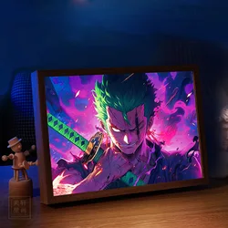 One Piece Series Light Painting Decorative Painting Zoro Color Changing Night Light Creative Photo Frame Ornament Birthday Gift