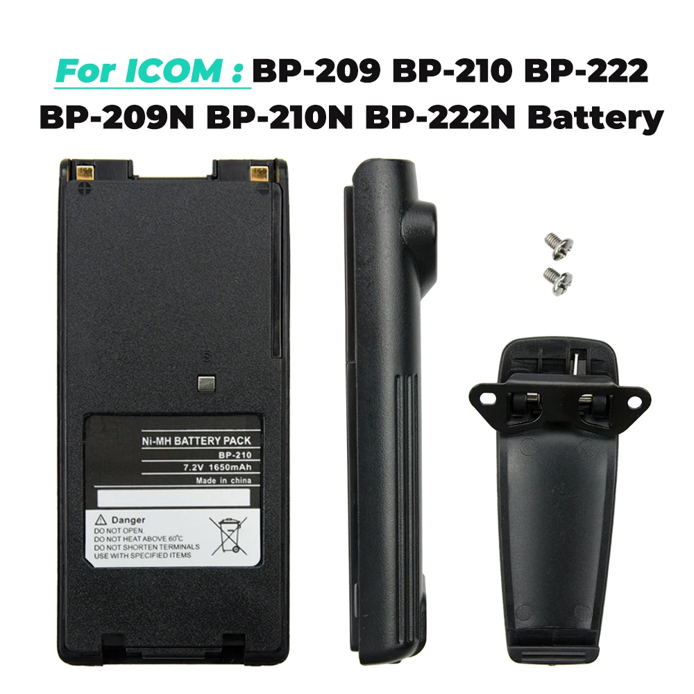 BP-210 batterie Ni-laissée 1650mAh 7.2V pour Icom Walperforated Talkie IC-A6 IC-A24 IC-F30GT IC-F40GT IC-F40GS IC-F3GT IC-F3GS radios bidirectionnelles