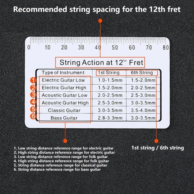 Guitar String Action Gauge Ruler Guitar String Height Gauge Bass Setups Gauge Luthier Repair Tool Guitar Measuring Tool - Image 2