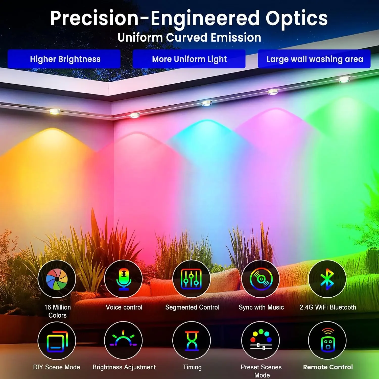 Smart Permanent Outdoor Lights for House, 100ft with 60 RGB Permanent Christmas Lights, P67 Waterproof with DIY Scene