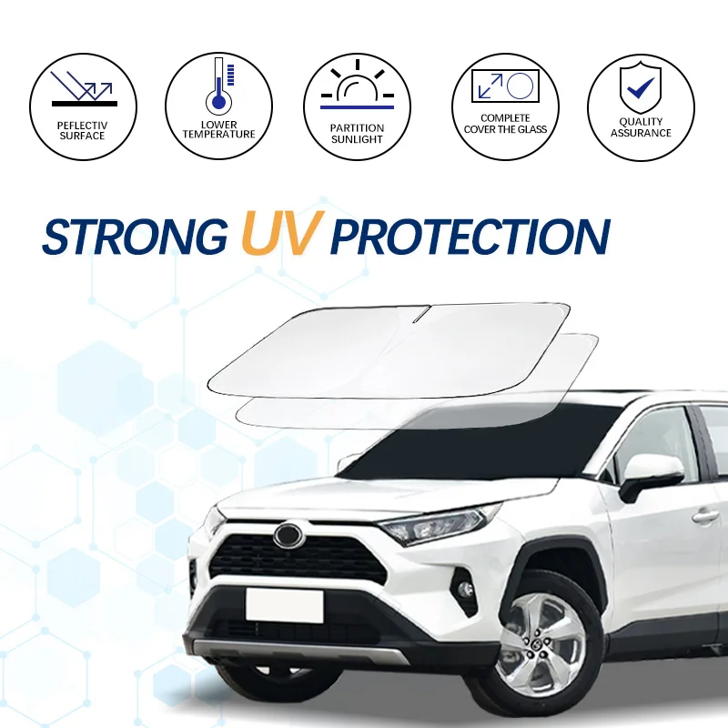 Para toyota rav4 xa40 xa50 pára-brisa sun sombra protetor de viseira de sol blocos dobráveis raios uv manter seu refrigerador do carro