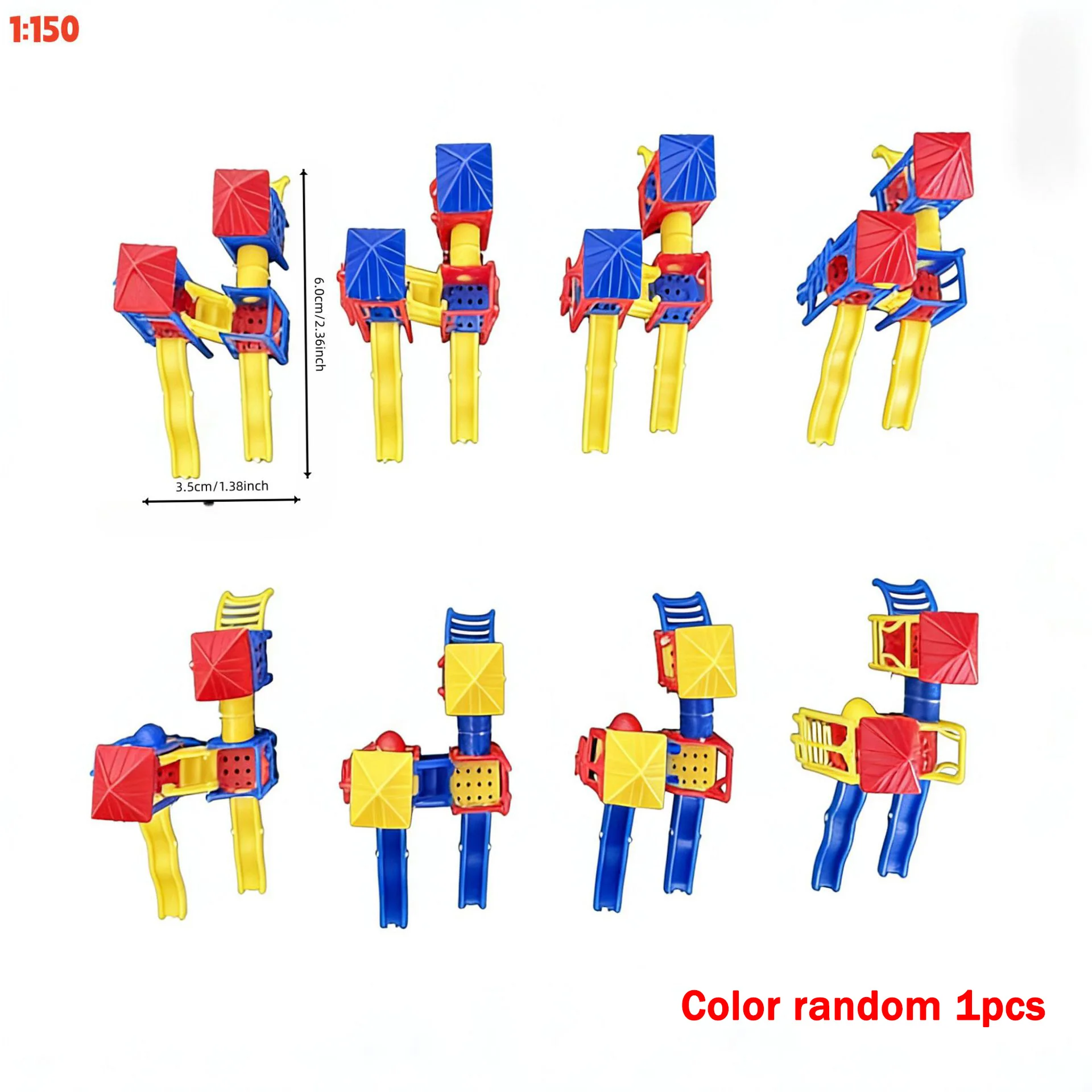Zufällige Farbe 1 Stück Simulations-Mini-Rutsche Modell DIY Bausatz Sandtisch Spielplatz Szenerie Materialien Maßstab 1/75 1/150 Diorama-Sets – Detail 3