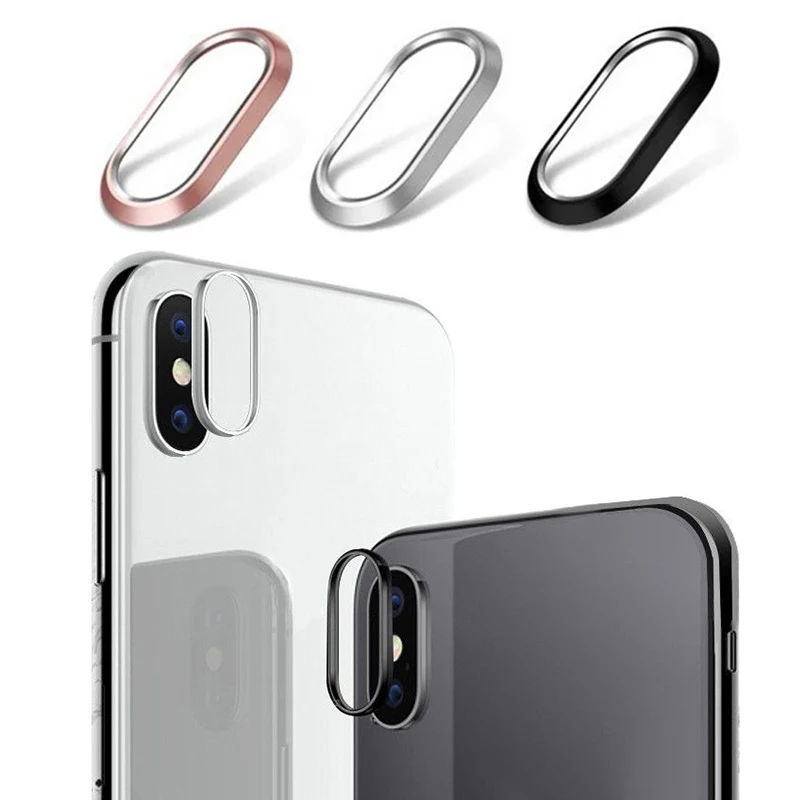 Metalowa osłona obiektywu do aparatu iPhone 7 8 Plus osłona pierścienia ochronnego z hartowanego szkła do iPhone X 7 8 Plus