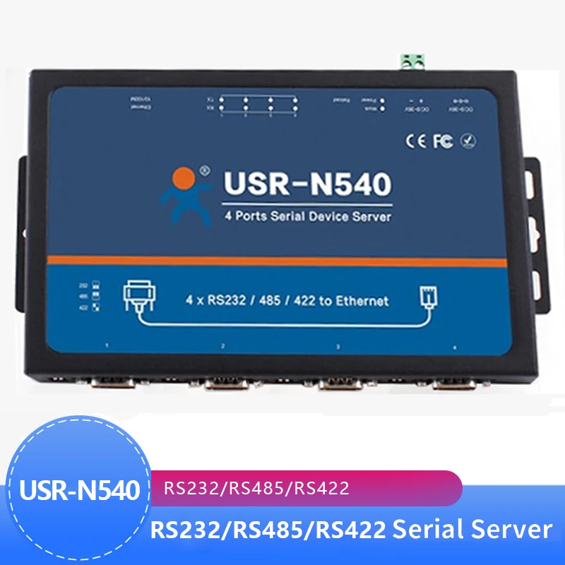 

USR-N540 4 Serial ports RS232 RS485 RS422 to Ethernet TCP/IP Converter device server Modbus RTU to TCP for industrial automation