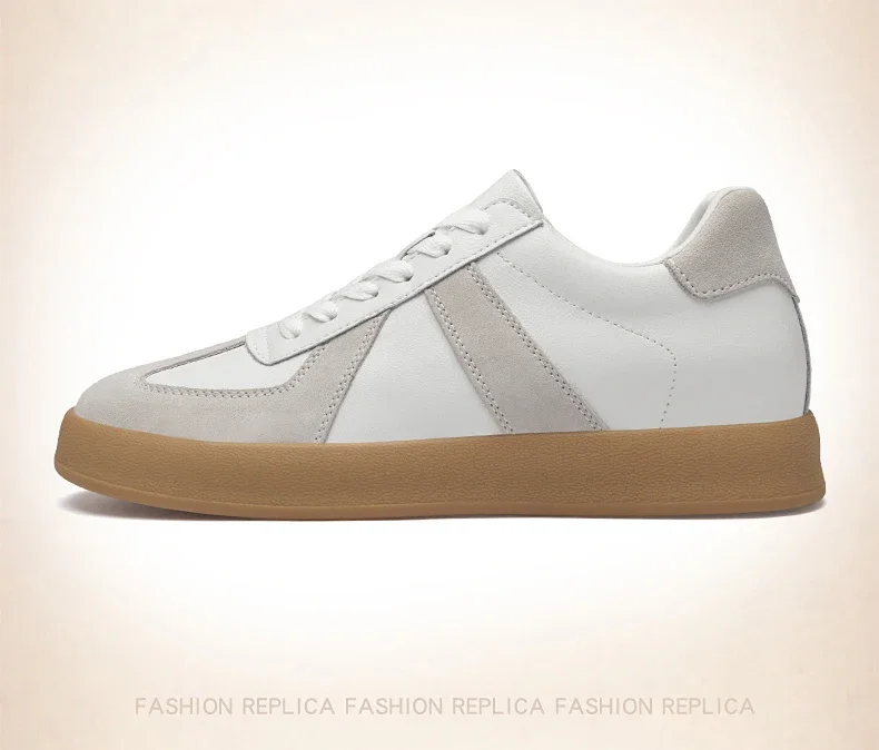 Men's Invisible Height Increasing Shoes 6/8cm German Training Shoes Breathable Genuine Leather Retro Casual Sports Shoes