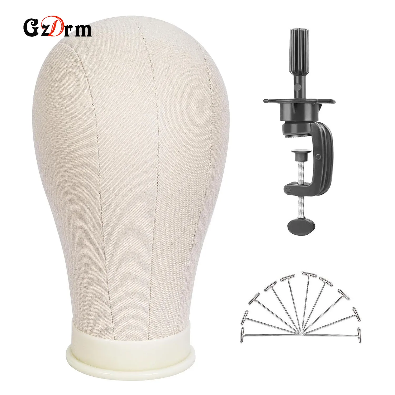 Manequim cabeça com Wig Stand, manequim Canvas cabeça para perucas fazendo exibição, 21 Polegada, 23 Polegada