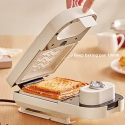 220V Electric Sandwich Maker Timing Waffle Maker Automatic Non-sticky Toaster Multifunctional Kitchen Breakfast Maker 650W