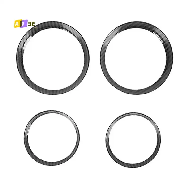 

A03E-4Pcs/Set Car Air Vent A/C Outlet Trim Ring Cover Carbon Fiber Look For MINI Cooper R56 2006-2013