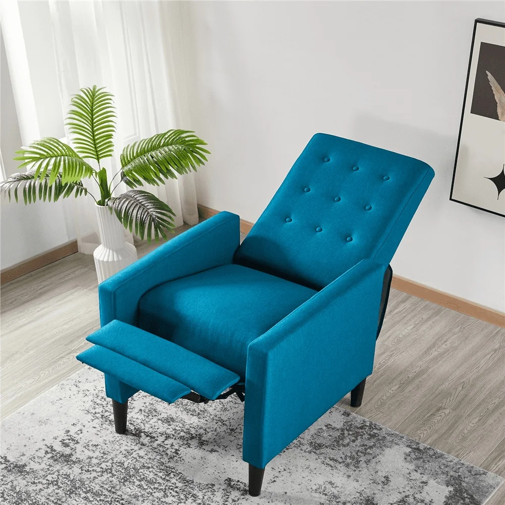 Modern Push Back Recliner Chair Tufted Fabric Pocket Spring Indoor Adjustable Footrest Comfortable Sturdy Easy Assembly For image 4