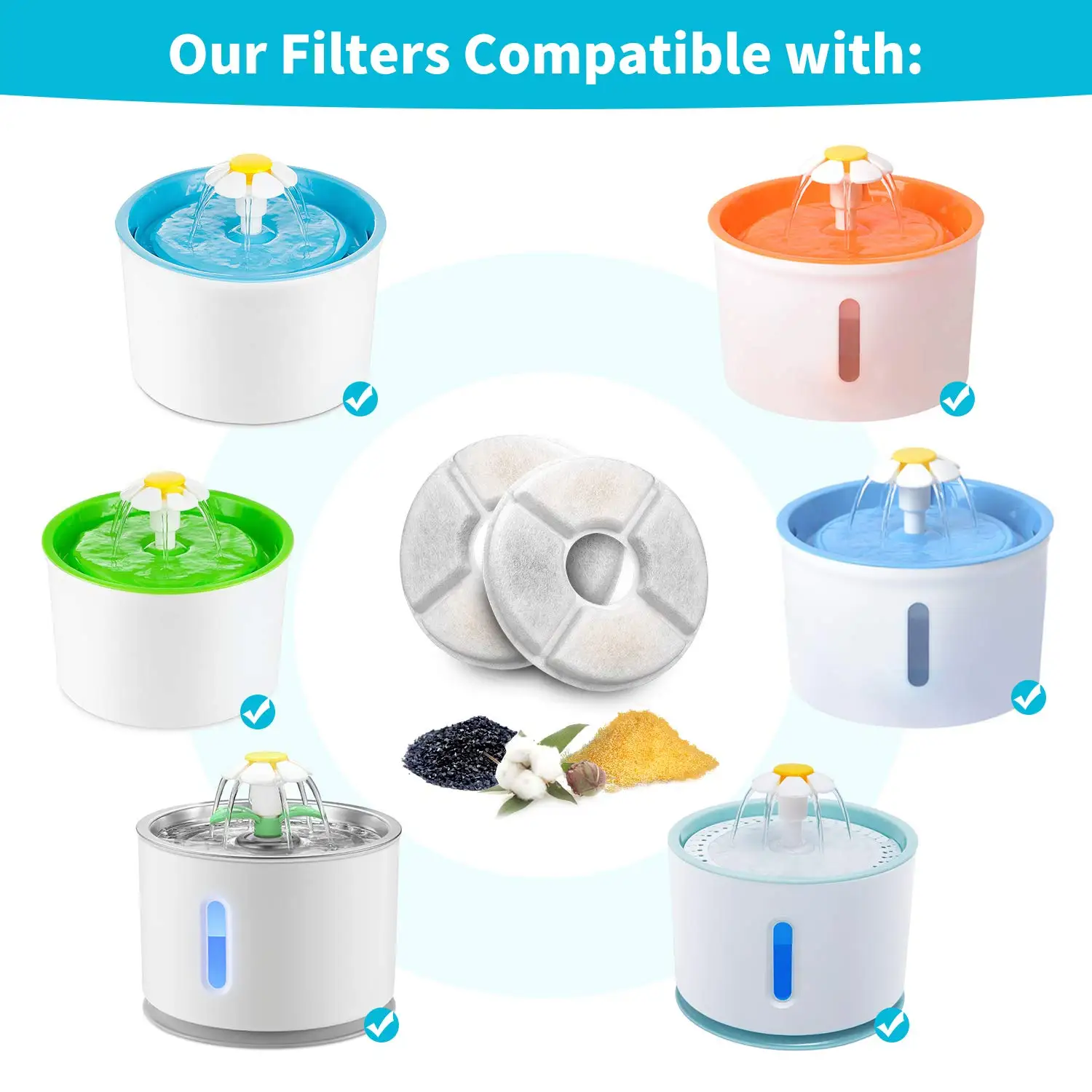 4/8/12 Stück Ersatz-Aktivkohlefilter-Set für Katzen-Trinkbrunnen, Ersatzfilter für Blumen-, Haustier- und Rundbrunnen – Detail 8