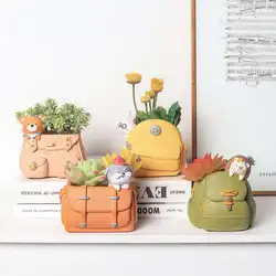 Pot de fleur en résine de dessin animé animal, jardinière succulente, décor à la maison, décoration de jardin, ornements de bureau, bonsaï, plante